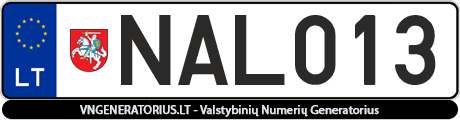 Valstybinis numeris NAL013