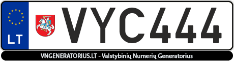 Valstybinis numeris VYC444