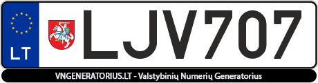 Valstybinis numeris LJV707