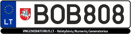 Valstybinis numeris BOB808