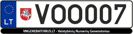 Valstybinis numeris VOO007