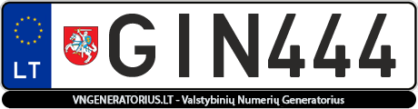 Valstybinis numeris GIN444