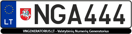 Valstybinis numeris NGA444