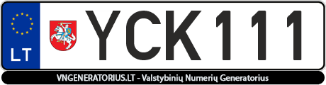 Valstybinis numeris YCK111