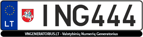 Valstybinis numeris ING444