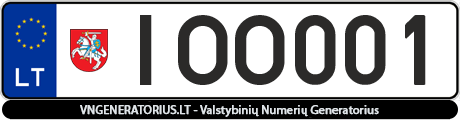 Valstybinis numeris IOO001