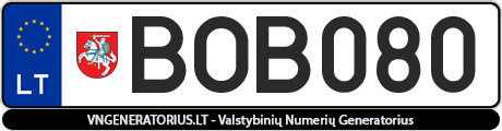 Valstybinis numeris BOB080